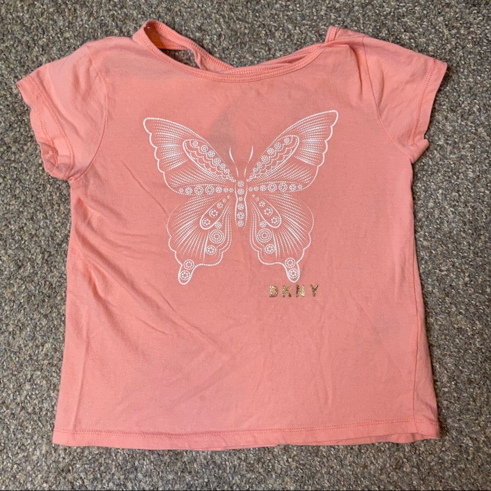 DKNY Girls 6X Top - Butterfly Shirt